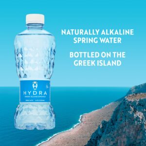 HYDRA Greek Island Spring Water - Naturally Alkaline Bottled Water, 8.0pH Level, BPA-Free, Case of 12 x 16.9-Ounce Bottles