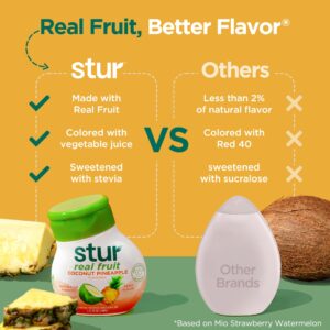 Stur Liquid Water Enhancer | Summer Variety Pack | Naturally Sweetened | Sugar Free | Zero Calories | Keto | Vegan | 5 Bottles, Makes 120 Drinks