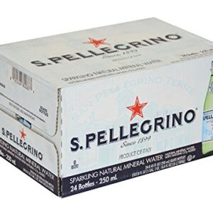 S.Pellegrino - Sparkling Natural Mineral Water - Case of 24 Glass Bottle of 250 ml/8.4 oz./ea