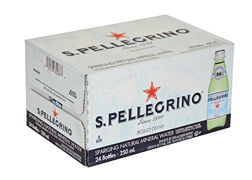 S.Pellegrino - Sparkling Natural Mineral Water - Case of 24 Glass Bottle of 250 ml/8.4 oz./ea