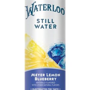 Waterloo Still Water, Meyer Lemon Blueberry | Naturally Flavored Purified Water | 12 Fl Oz Cans (Pack of 12) | Zero Calories | Zero Sugar or Artificial Sweeteners | Zero Sodium