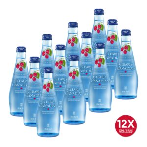 Clearly Canadian Country Raspberry Sparkling Spring Water Beverage, Natural & Carbonated, Flavored Seltzer Water, 1 Case (12 Bottles x 325mL)