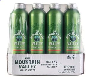 he mountain valley 750 ml spring water in aluminum can 12pk