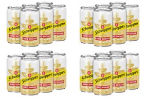 schweppes zero sugar tonic water, mini cans, 7.5 oz, 24 cans (zero sugar)