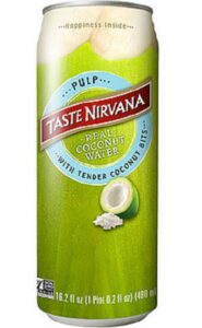 taste nirvana real coconut water, coco pulp with tender coconut bits, 16.2 fl oz (pack of 12)