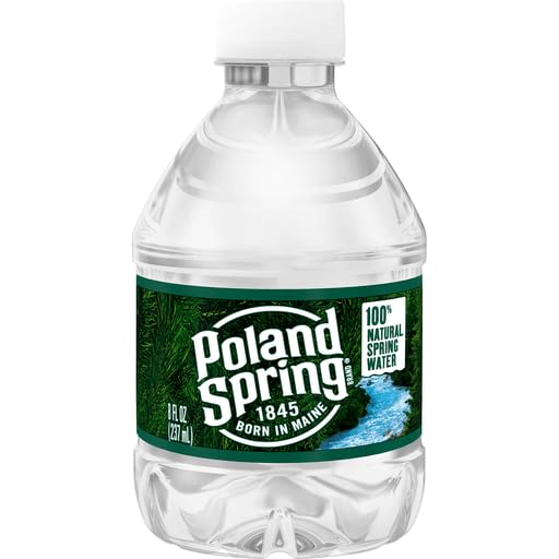 POLAND SPRING Brand 100% Natural Spring Water, 8-ounce mini plastic bottles - Pack of 24 (192 oz in total)