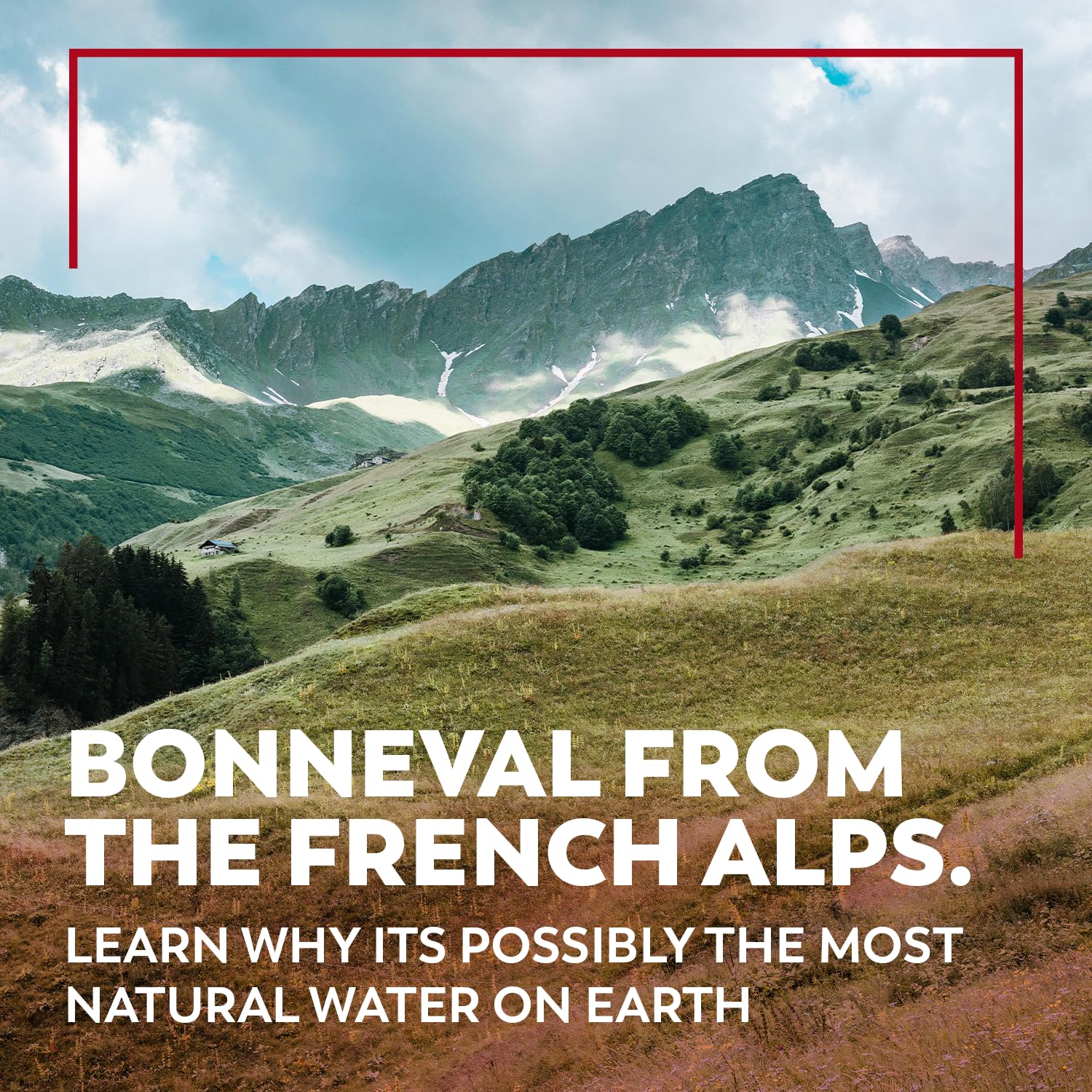 BONNEVAL Natural Sparkling Water. Mineral water from the French Alps. Recycled water bottles 6 pack, 33.8 FL OZ