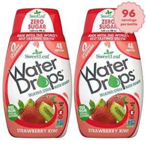 sweetleaf water drops - strawberry kiwi water enhancer, sugar free sweet leaf stevia water flavoring drops, 1.62 oz ea (pack of 2)