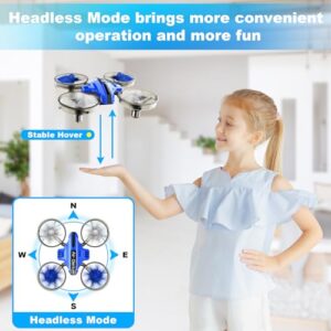 Oddire Mini Drone for Kids 8-12 & Adults, Drones & Cars 2 in 1 Toy with One Key Take Off-Landing, Altitude Hold, Headless Mode, 360° flip, Car Mode, 2 Batteries, Kids Toys for Boys and Girls