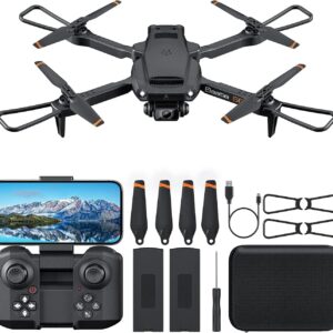 Drone with Camera for Adults 4K - ROVPRO Dual Camera S60 RC Quadcopter with APP Control - Obstacle Avoidance, Waypoint Fly, Altitude Hold, Roll Mode, Headless Mode, 2 Batteries (Black)