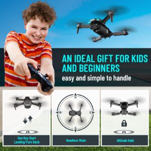 GOFOIT Mini Drone with Camera for Adults Kids, 1080P HD Foldable FPV RC Quadcopter with Upgrade Gesture Control, 90° Adjustable Lens, Headless Mode, 2 Batteries, Carrying Case, Altitude Hold, 3D Flip