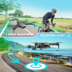 Heygelo S80 Drone with Camera for Adults, Foldable 1080P HD Mini Drones for Kids Beginners, Remote Control Helicopter Boys Toys/Gift with FPV Live Video, Full Guards, One Key Start, 2 Batteries