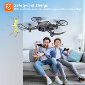 Elukiko Drone with Camera for Adults Kids, 1080P HD Mini FPV Drones, WiFi RC Quadcopter Helicopter, 2 Batteries, Gravity Control, Gesture Control, 3D Flips, Toys Gifts for Boys Girls