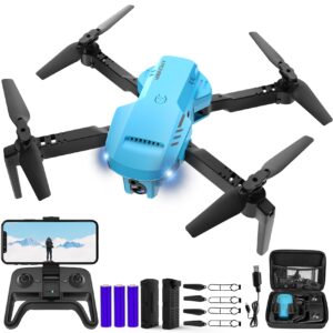 RADCLO Mini Drone with Camera - 1080P HD FPV Foldable Drone with Carrying Case, 2 Batteries,90° Adjustable Lens, One Key Take Off/Land, Altitude Hold, 360° Flip, Drones for Kids and Adults