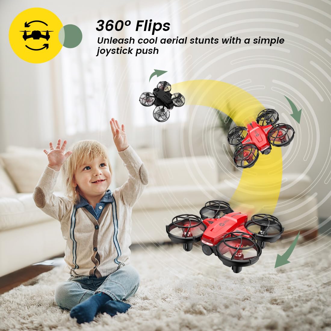 Holy Stone HS420 Mini Drone with HD FPV Camera for Kids Adults Beginners, Pocket RC Quadcopter with 2 Batteries, Toss to Launch, Gesture Selfie, Altitude Hold, Circle Fly, High Speed Rotation