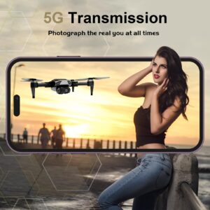 Drones with Camera for adults 4K - Toys Gifts for Kids, Adults, Beginner - RC Quadcopter WiFi FPV Live Video, Foldable, Carrying Case, Adjustable Lens, One Key Take Off/Land, Brushless Motor