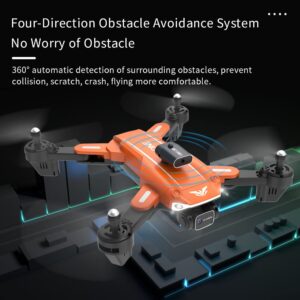 AIROKA H109 RC Drone with 4K HD Camera, Three-sided Obstacle Avoidance Remote Control Quadcopter Optical Flow Fixed High Aerobatic Rollover Fold Toys,One Key Start Speed Adjustment,360° circle fly at