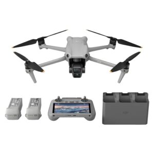 dji air 3 fly more combo with dji rc 2, drone with camera 4k, dual primary cameras, 3 batteries for extended flight time, 48mp photo, 20km max video transmission, faa remote id compliant