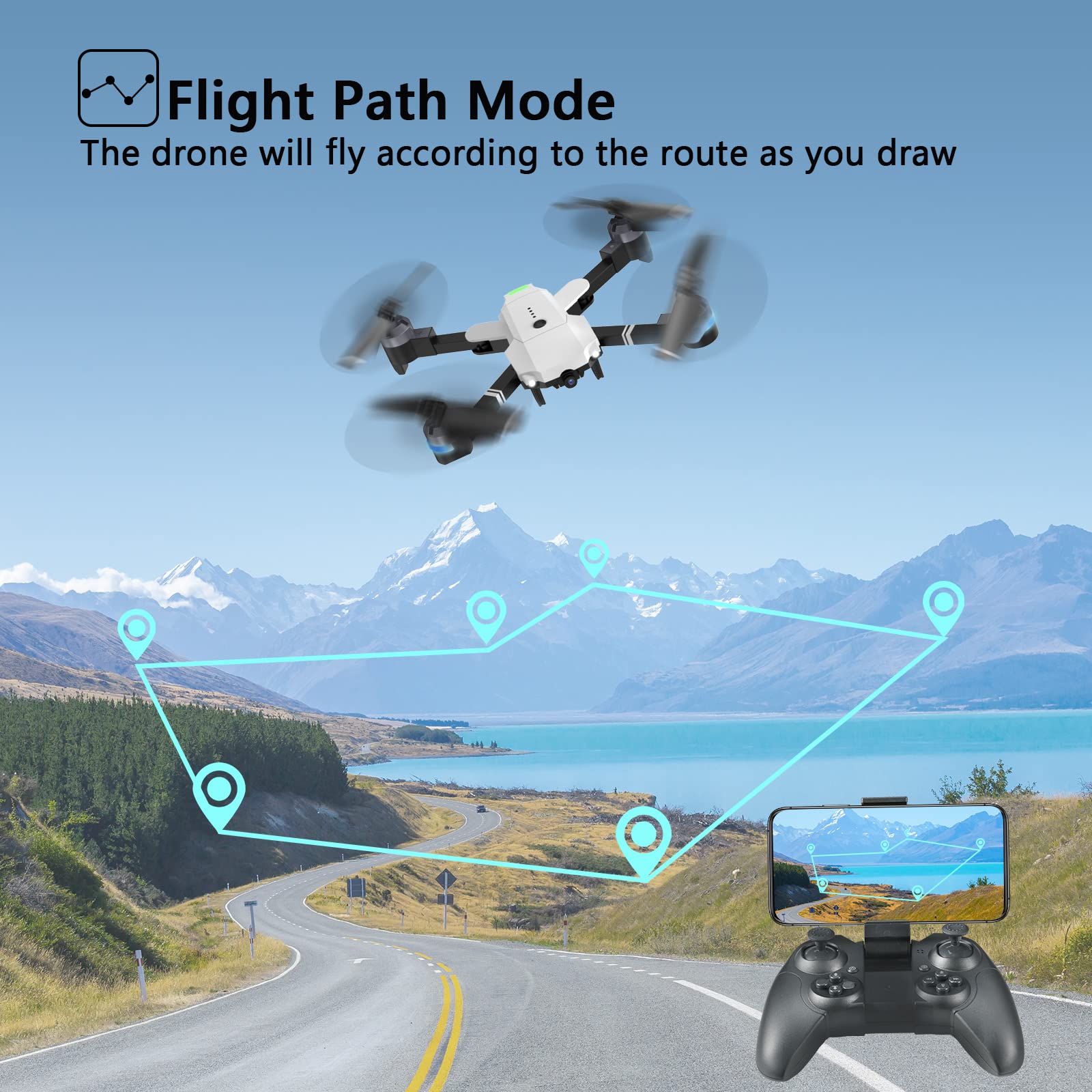 Drone with Camera for Adults & Kids,ATTOP Skyquad Drone Foldable 1080P FPV Drone w/3 Batteries & Carrying Case,RC Quadcopter of 30 Mins Flight Time,120°FOV,Voice&Gesture Control,One-key Return,3D Flip