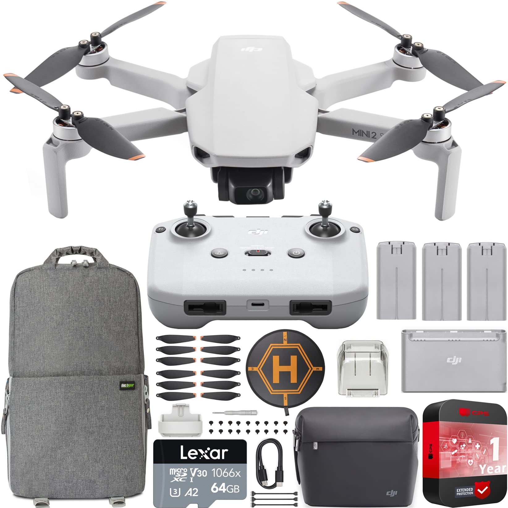 DJI Mini 2 SE Camera Drone Quadcopter Fly More Combo with RC-N1 Remote Controller, QHD Video, 10km Transmission, Under 249g, Return to Home, Auto Pro Shots Bundle with Deco Gear Backpack +Accessories