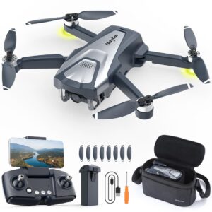 holyton drones with camera for adults 4k, ht50 drone with remote control camera, gps quadcopter auto return, follow me, brushless motor, circle fly, waypoint fly, altitude hold, headless mode