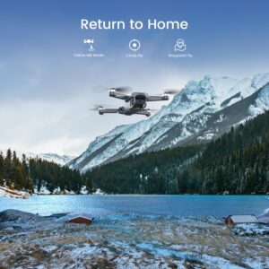 Holyton Drones with Camera for Adults 4k, HT50 Drone with Remote Control Camera, GPS Quadcopter Auto Return, Follow Me, Brushless Motor, Circle Fly, Waypoint Fly, Altitude Hold, Headless Mode