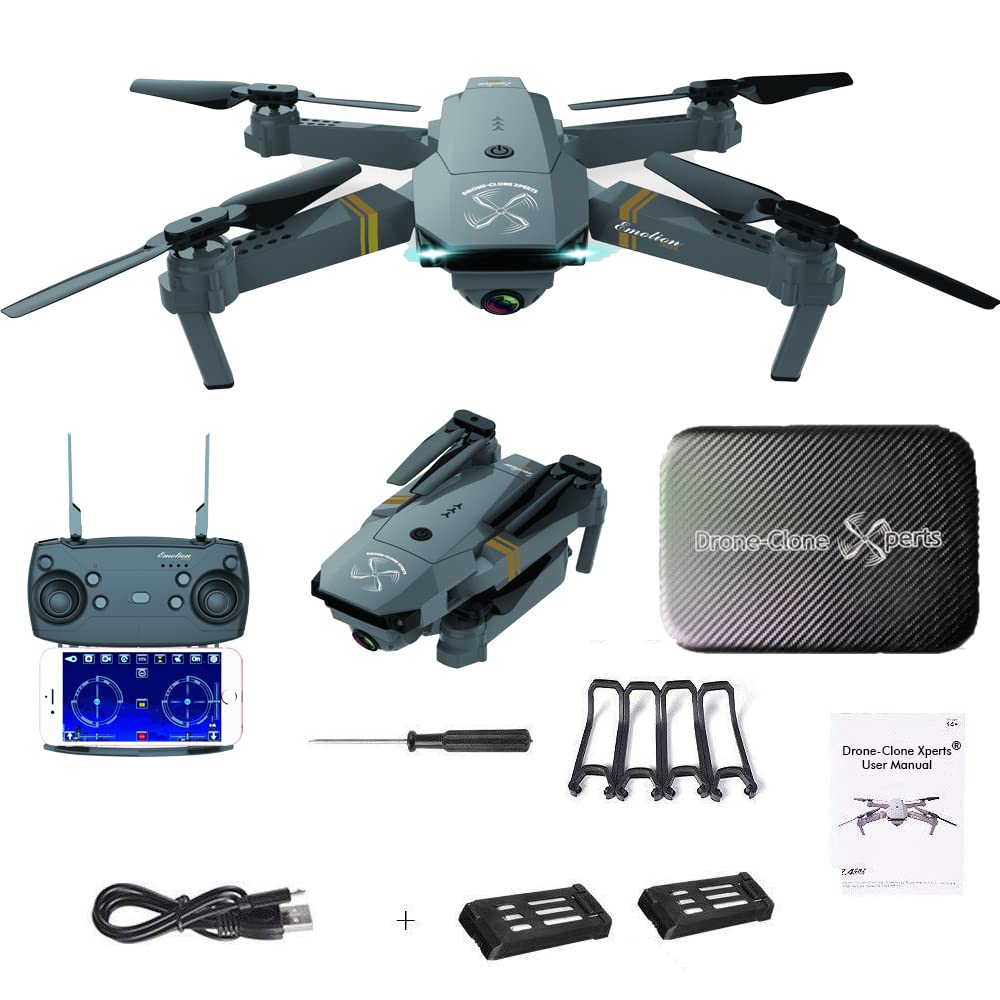 Falcon X 4K Drone with Camera for Adults Upgraded Edition Wide-Angle HD WiFi FPV Live Video - QuadAir Skyline X Foldable, Beginners, Gesture Photo, Altitude Hold, Includes Case and 2 Batteries