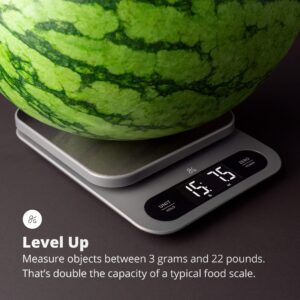 Greater Goods High Capacity Kitchen Scale - A Premium Food Scale, Weighs in Grams & Ounces w/a 22 Pound Capacity, Hi-Def LCD Screen and Stainless Steel Platform