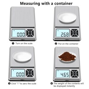 GRAM PRES Digital Pocket Gram Scale 300g x 0.01g Accuracy， Micro Mini High Precision Scale Digital Weight Grams and Oz for Jewelry, Diamond，Arrows, Powders, Herbs and Food,with 50g Cal Weights