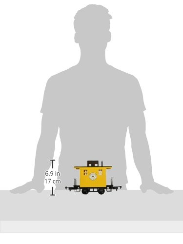 Bachmann Industries Li'L Big Haulers Caboose G-Scale Short Line Railroad with Yellow/Black Roof, Large