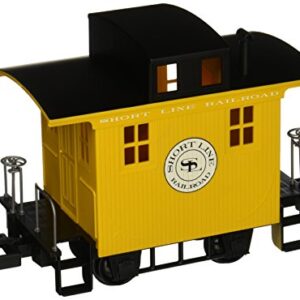 Bachmann Industries Li'L Big Haulers Caboose G-Scale Short Line Railroad with Yellow/Black Roof, Large