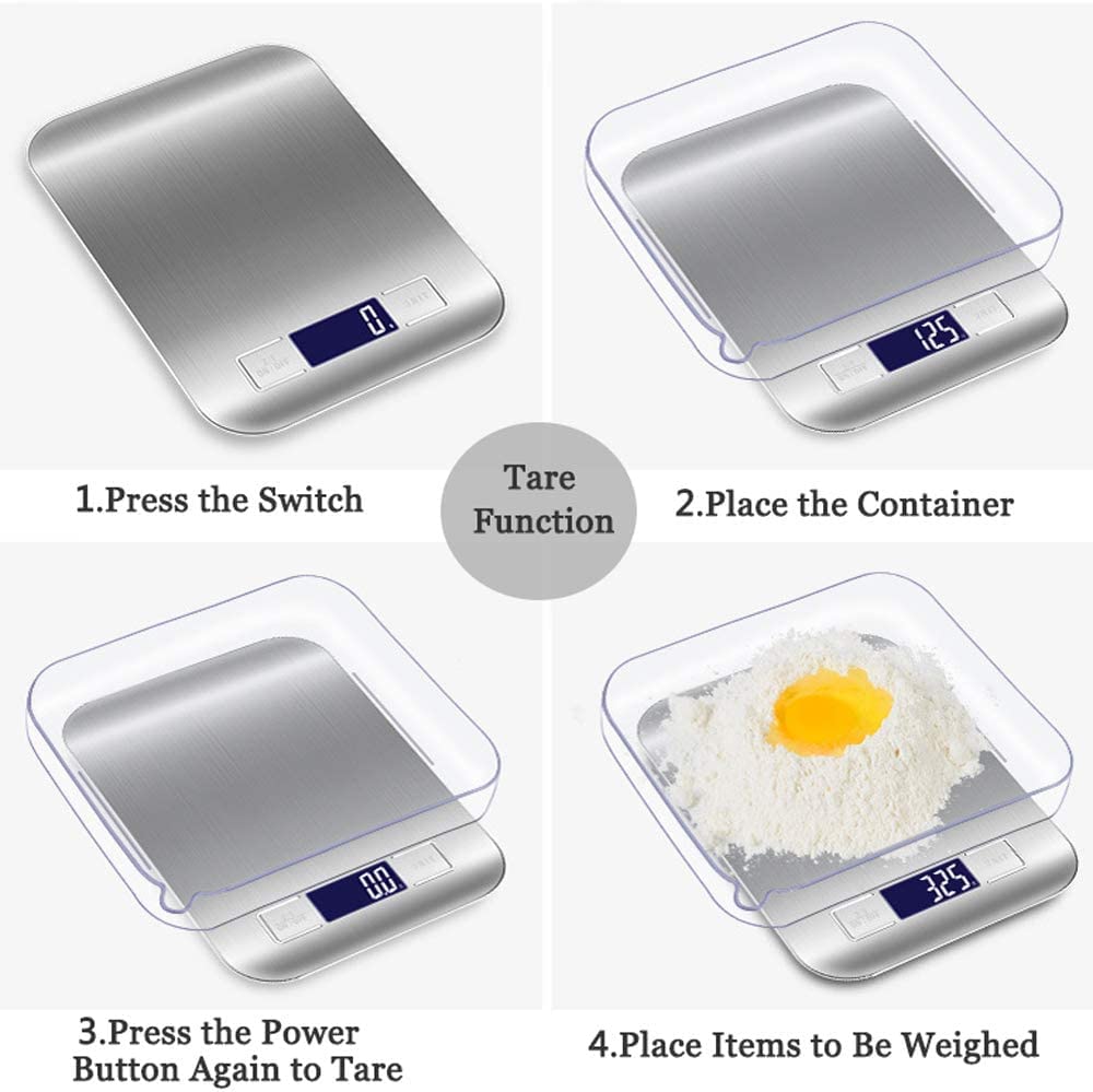 Introducing The SILSILA Digital Kitchen Scale! Precisely Measure Weight in Grams, Ounces, and pounds. with a max Capacity of 22lb and Graduation of 1g/0.05oz, It's Perfect for Cooking.