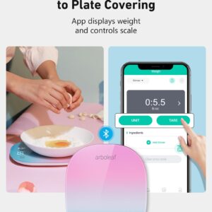 arboleaf Food Scale Rechargeable, Food Scales Digital Weight Grams and oz, Kitchen Scales Digital Weight, Smart Baking Measuring Food Scales for Kitchen Gift, Weight Loss, 0.1oz/0.5g, 22lbs/10kg