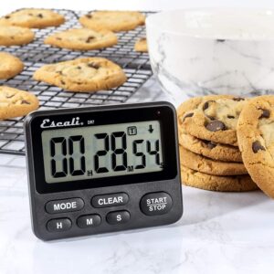 Escali Primo Bakers Bundle - P115C Digital Kitchen Scale, Chrome, 11 Pound Capacity, DH1 Digital Thermometer, Black, and DR7 Digital Timer for Cooking and Baking