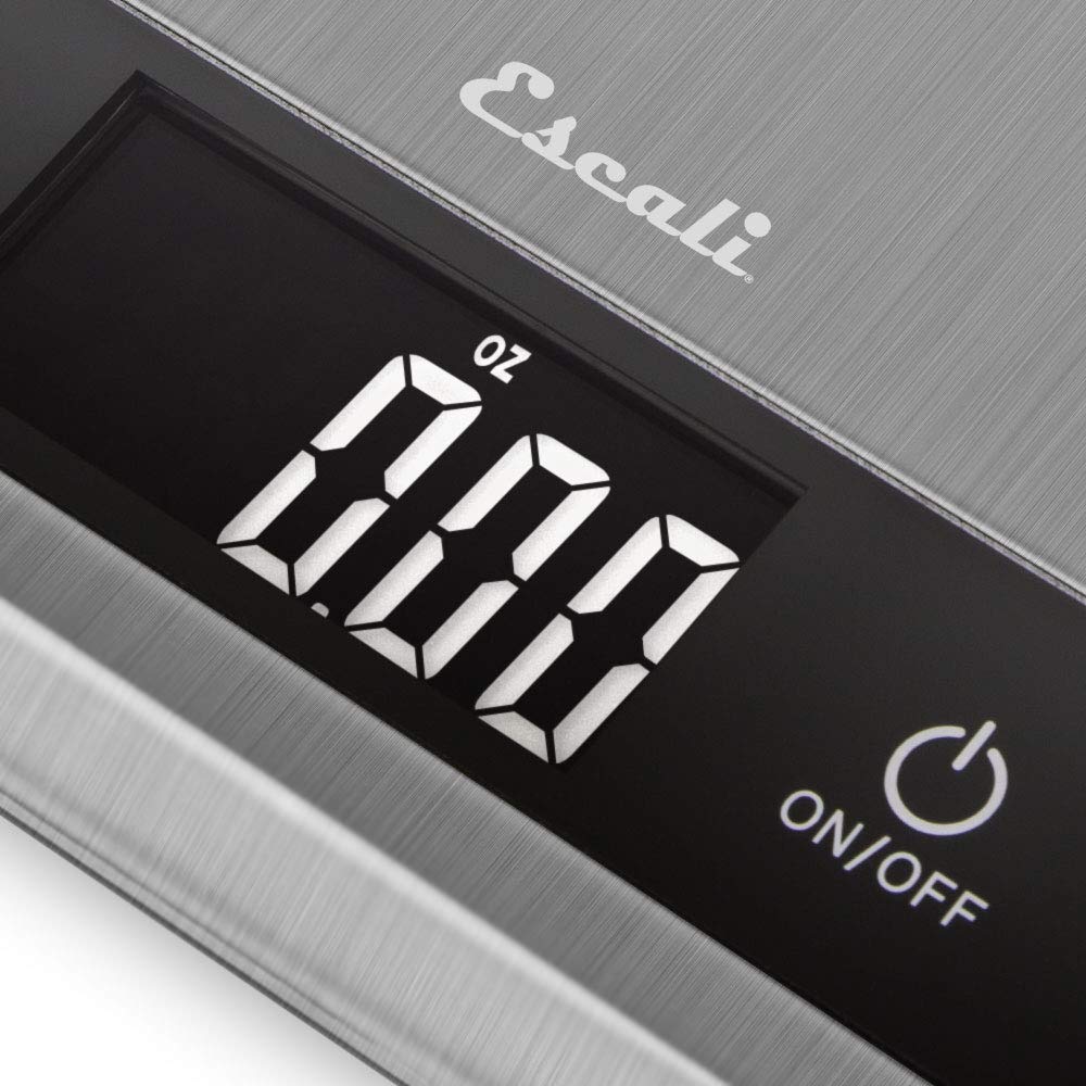 Escali T115S Ultra Thin Kitchen, Office, Herb Scale, Tare Functionality, LCD Digital Display, 11lb Capacity, Silver