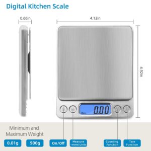 Digital Food Kitchen Scale I2000 0.01g/500g Superior Mini Digital Platform Scale Stainless Steel Hand Scale