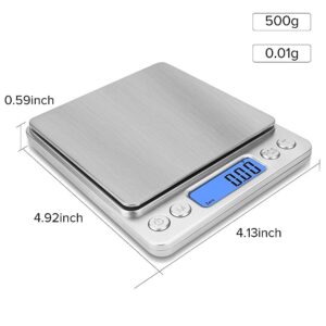 Digital Food Kitchen Scale I2000 0.01g/500g Superior Mini Digital Platform Scale Stainless Steel Hand Scale