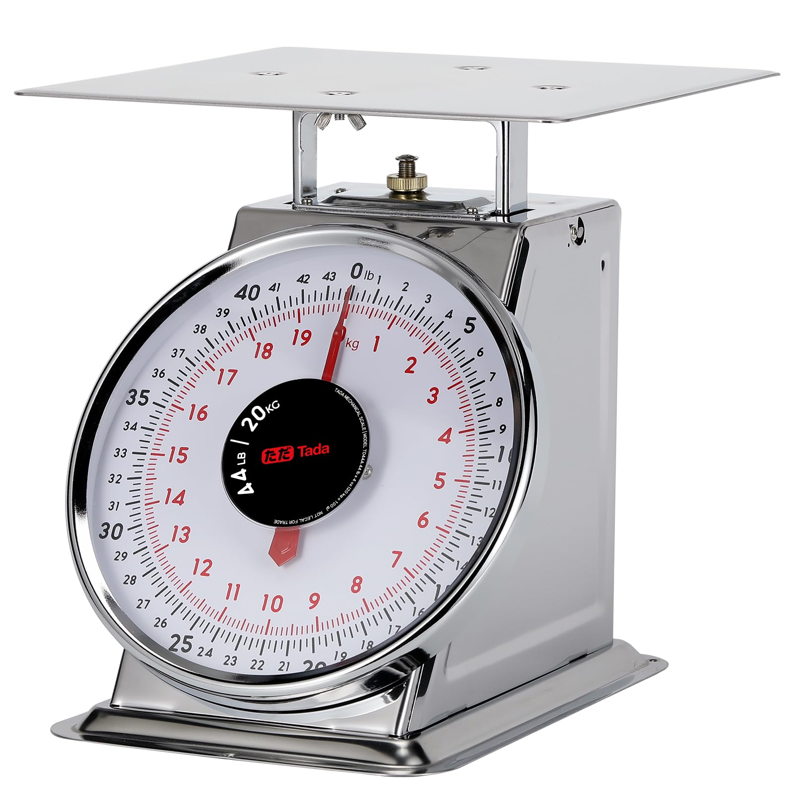 Tada 44 LBS Stainless Steel Mechanical Kitchen Scale Heavy Duty Portion-Control Food Scale Produce Scale with Stainless Steel Platform