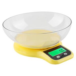 Food Scale with Bowl B21LW,Digital Food Scale with LCD Display Food Scale Kitchen Food Scale Digital Cooking Multifunction Weight Scale with Bowl (Yellow)