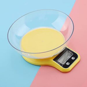 Food Scale with Bowl B21LW,Digital Food Scale with LCD Display Food Scale Kitchen Food Scale Digital Cooking Multifunction Weight Scale with Bowl (Yellow)