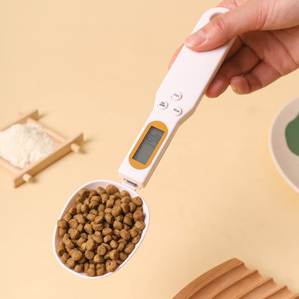 Digital Spoon Scale,Electronic Food Scale Digital Weight Grams and OZ,Kitchen Measuring Spoon Scale Coffee Scale for Coffee Power,Pills,Oil,Baking 500g/0.1g Measuring Spoons(White)