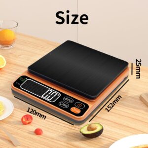 SCALE JAZZ Food Kitchen Scale for Cooking Baking Meal Prep Digital Kitchen Scale Grams Milliliters 1.1lbs/500g 0.01g/ 0.00035ozPreciseGraduation Backlit Display Battery Included