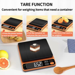 SCALE JAZZ Food Kitchen Scale for Cooking Baking Meal Prep Digital Kitchen Scale Grams Milliliters 1.1lbs/500g 0.01g/ 0.00035ozPreciseGraduation Backlit Display Battery Included