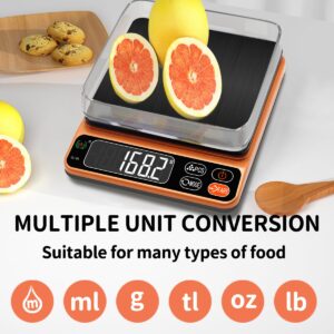 SCALE JAZZ Food Kitchen Scale for Cooking Baking Meal Prep Digital Kitchen Scale Grams Milliliters 1.1lbs/500g 0.01g/ 0.00035ozPreciseGraduation Backlit Display Battery Included