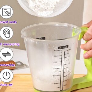 Kitchen Scale Digital Measuring Cup 1kg/600ml Food Scale Weight Scale Scales Weighing Water Milk Flour Sugar Oil Coffee Liquid Baking Cooking Plastic Measuring Cups Grams and Ounces (Black)