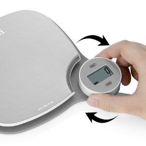 Ozeri Battery-Free Kitchen Scale, Kinetic Charging Technology, Stainless Steel