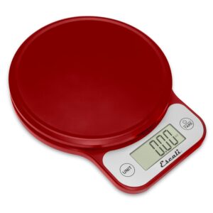 escali telero digital food scale, multi-functional kitchen scale, precise weight measuring and portion control, 7.62 x 6.1 x 1.28 inches, red (t136)