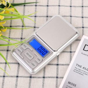 500g 0.1g Portable Mini Pocket Scale Digital Electronic Food Scale with Backlight High Accuracy Kitchen Scales Food Weighing Scale with Timer