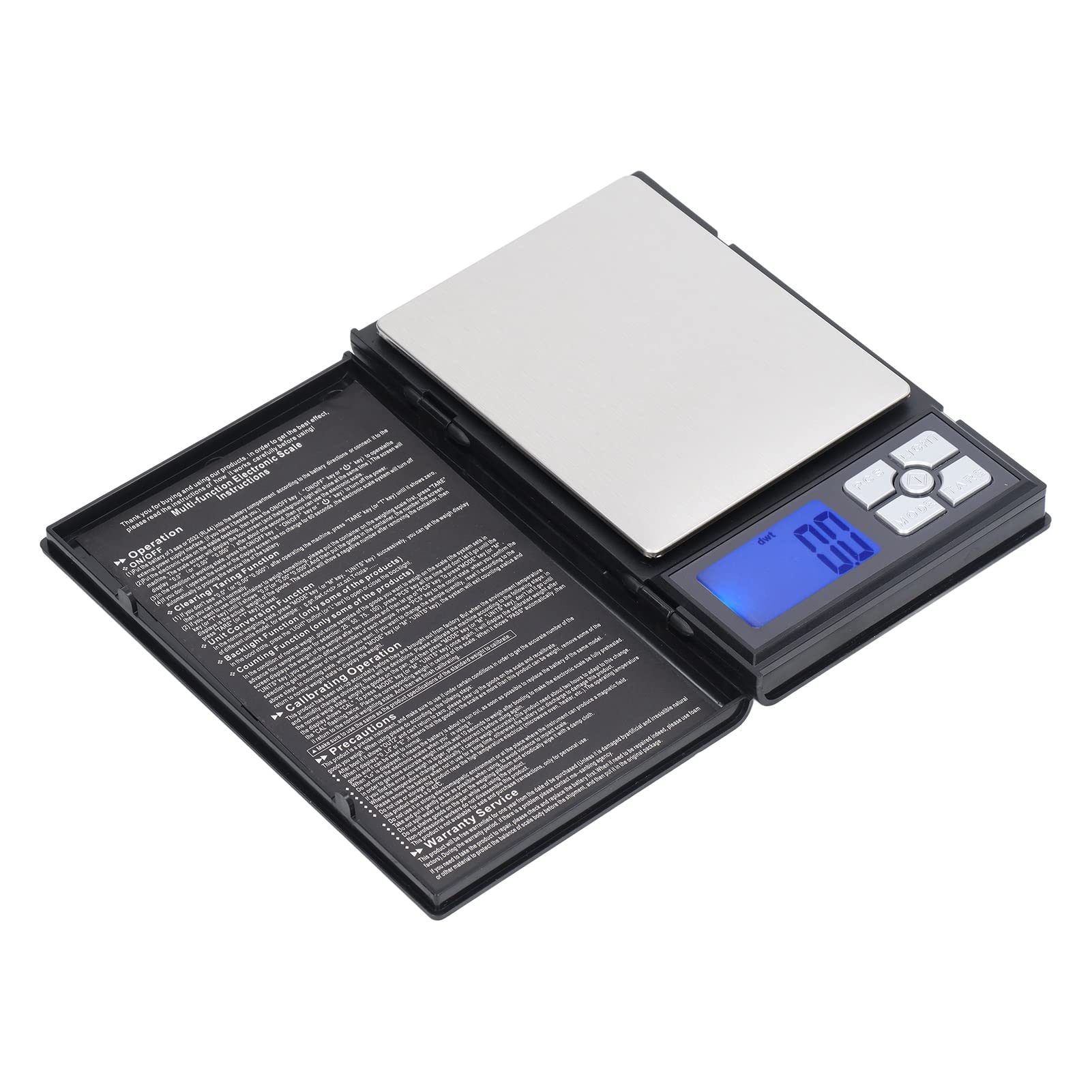 Digital Pocket Gram Scales 2000g / 0.1g Micro Mini High Precision Food Herb Scale Jewelry Scale Weigh Gram Scale Gram Portable and Oz,Small Food/Jewelry Scale Black (Batteries Included)