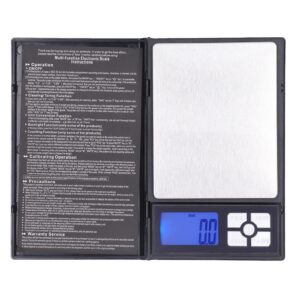 Digital Pocket Gram Scales 2000g / 0.1g Micro Mini High Precision Food Herb Scale Jewelry Scale Weigh Gram Scale Gram Portable and Oz,Small Food/Jewelry Scale Black (Batteries Included)